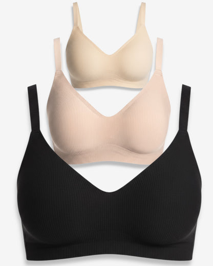 Kit 3 Sutiãs All Day Flex Rib