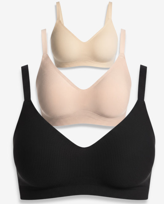 Kit 3 Sutiãs All Day Flex Rib